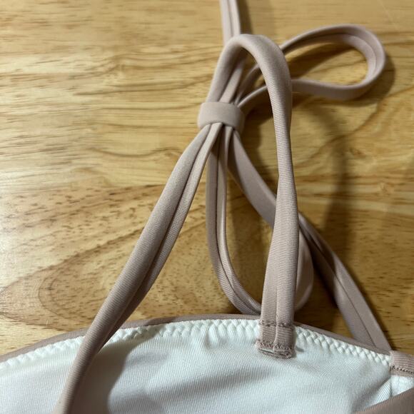 Shade & Shore Women's Light Brown Shoulder Tie Underwire Bikini Top - 36B - NWT - Picture 6 of 11